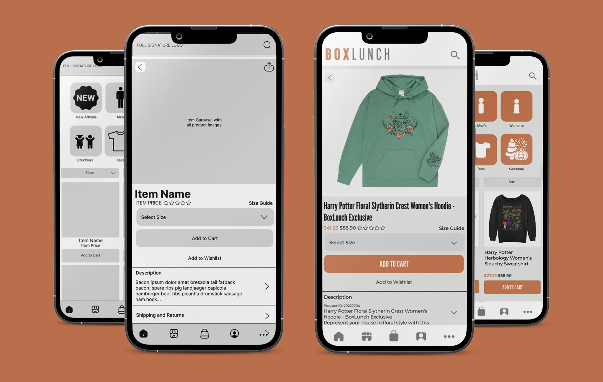 boxlunch app redesign mockup